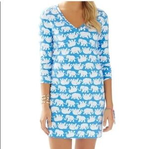 Lilly Pulitzer Christie V-Neck T-Shirt Dress in Elephant Print